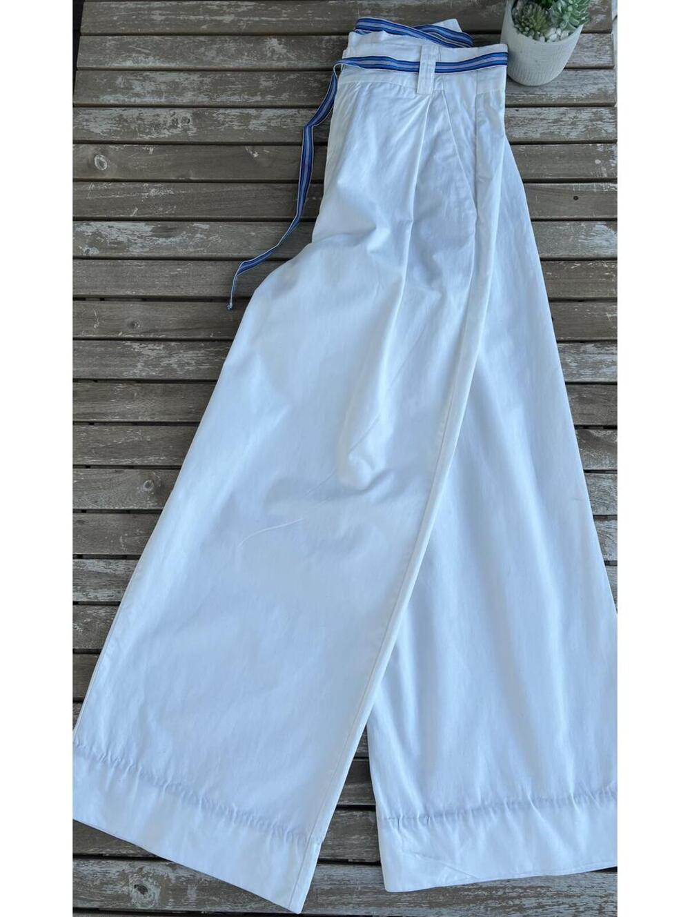 Free People Buckle Back Stripe Trousers - Picture 5 of 9